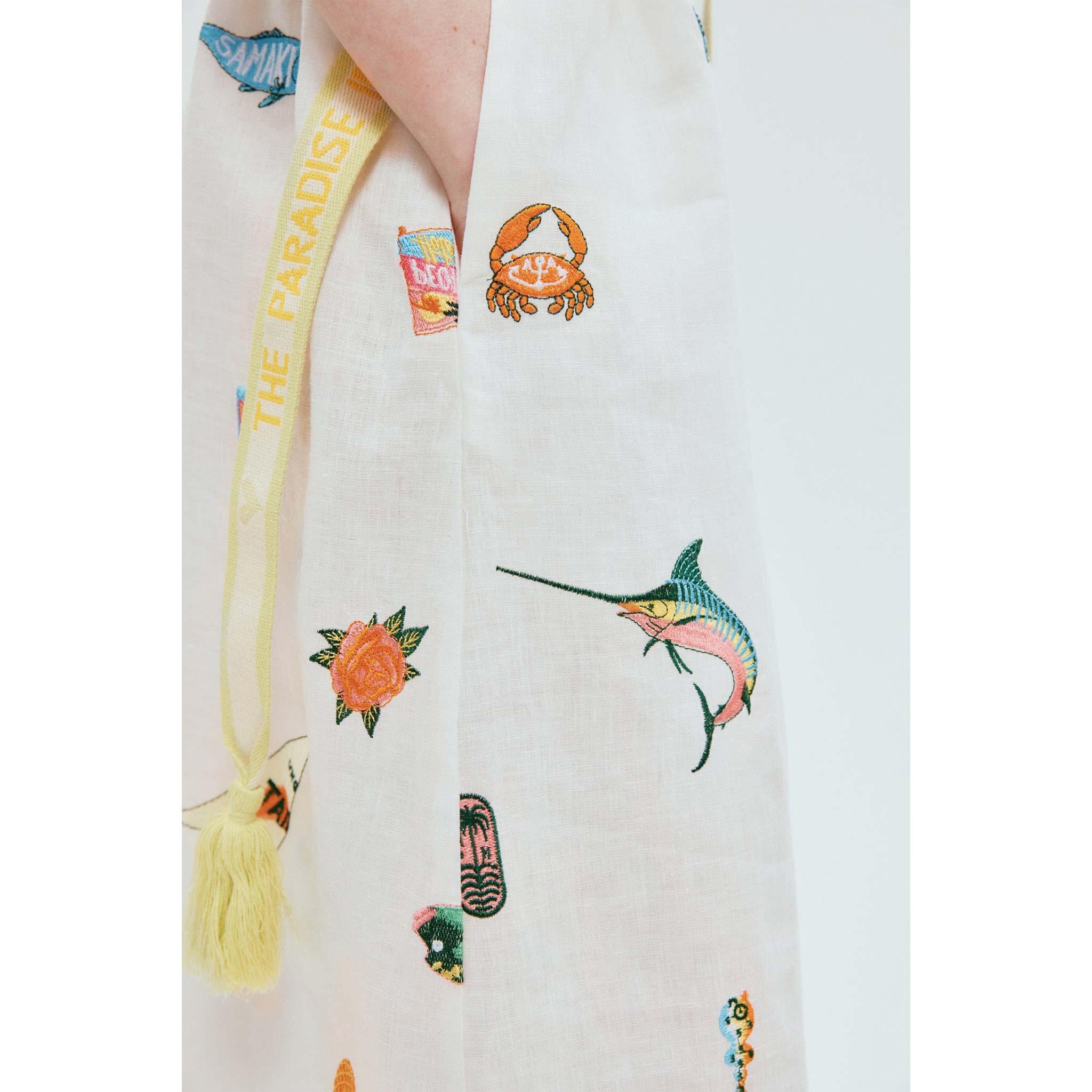 Blue Marlin Embroidered Dress