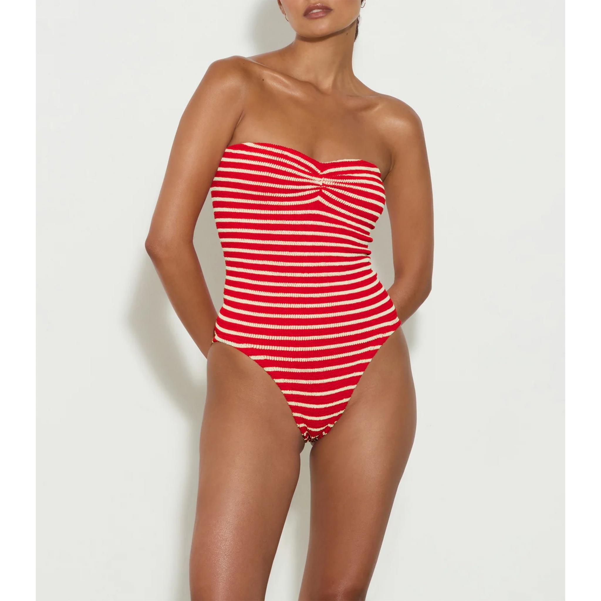 Brooke Swim in Red/White Stripe