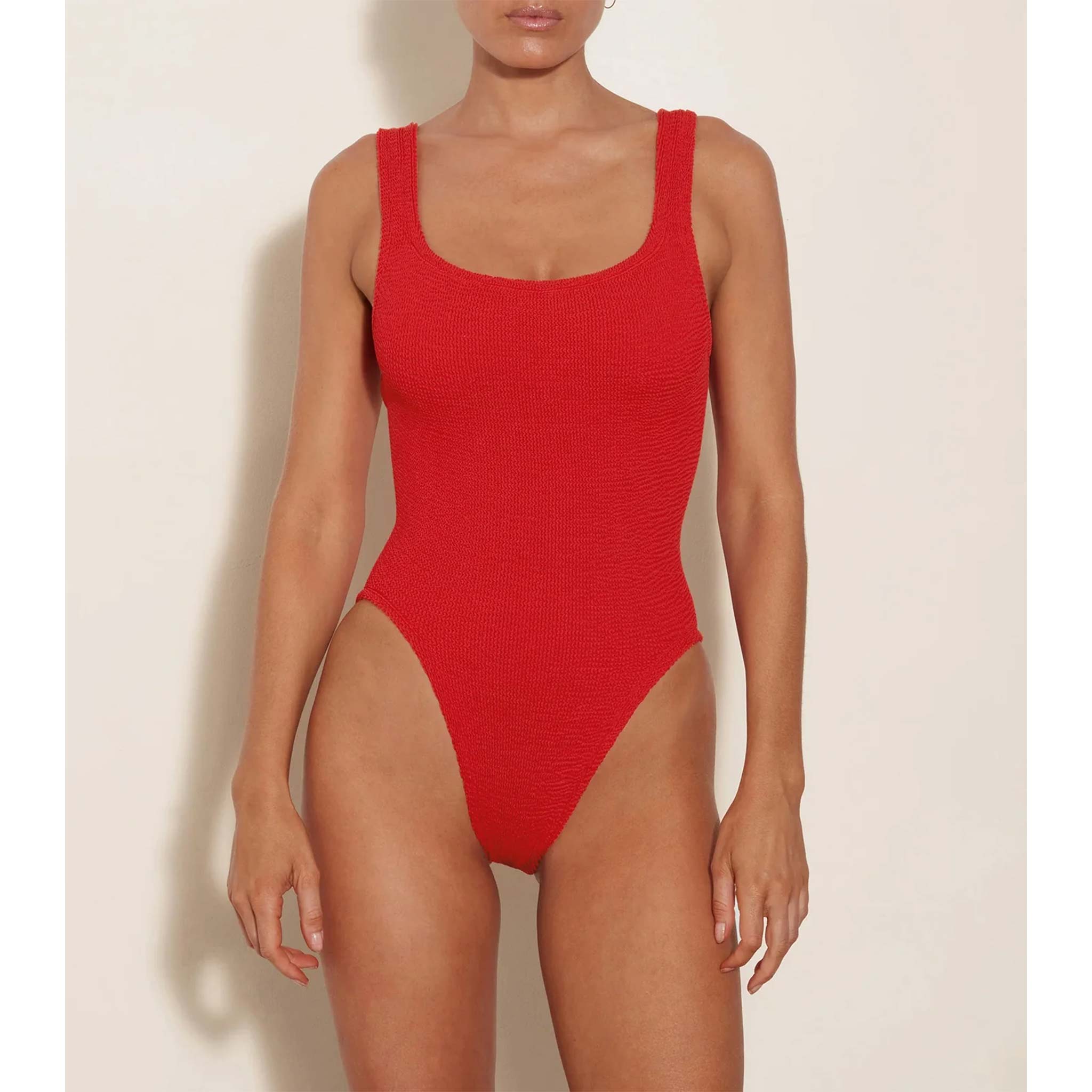 Square Neck Swim in Red