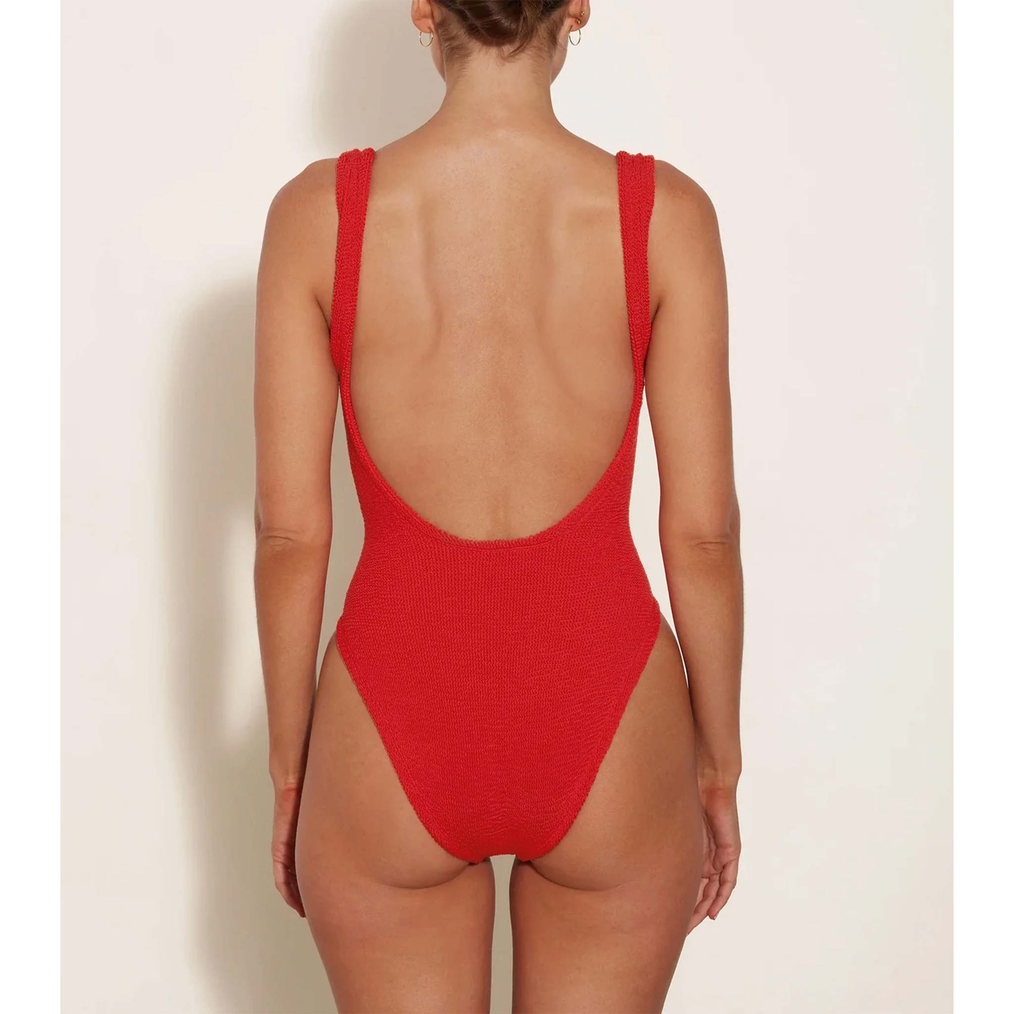 Square Neck Swim in Red