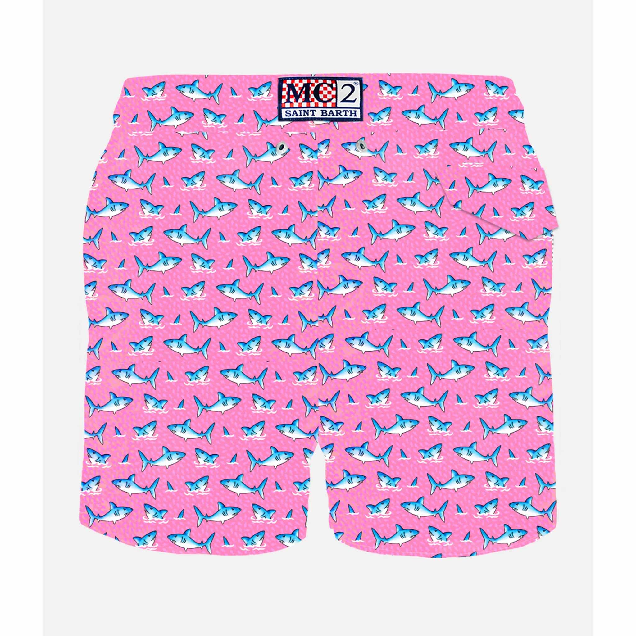 Shark Swim Shorts in Pink