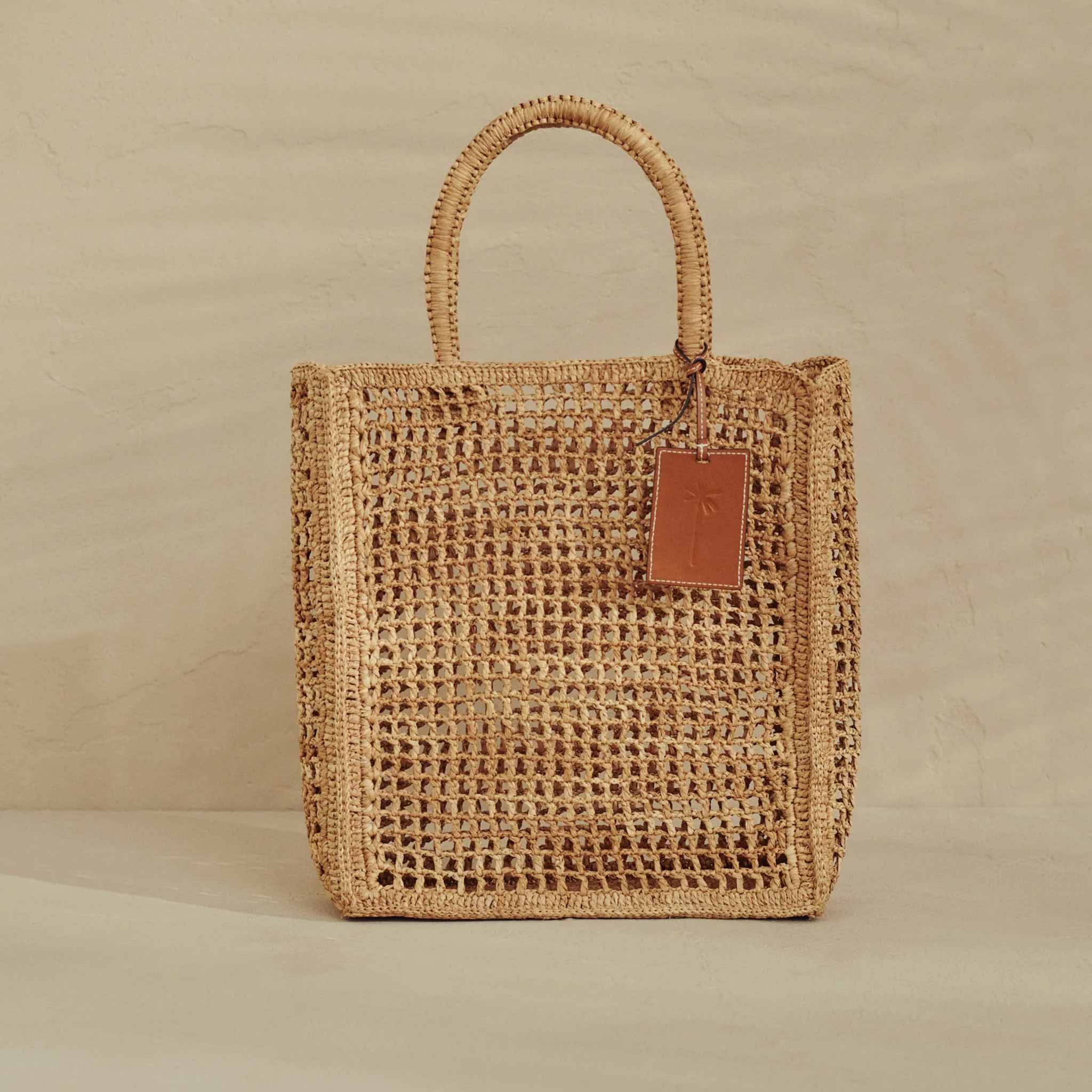 Net Bag in Raffia Tan