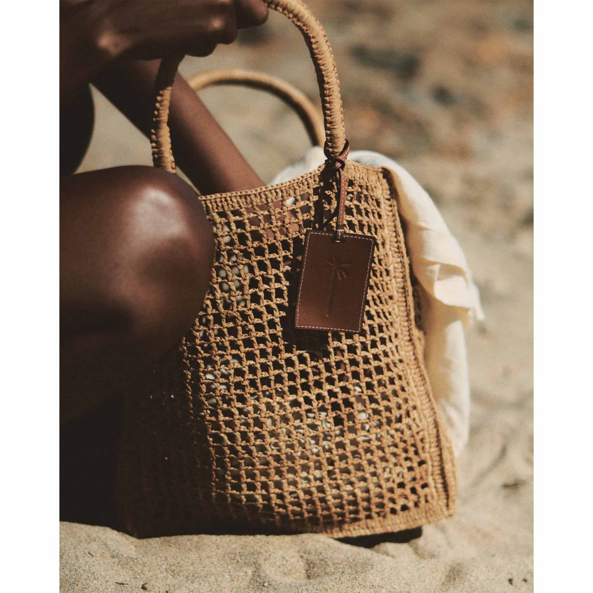 Net Bag in Raffia Tan