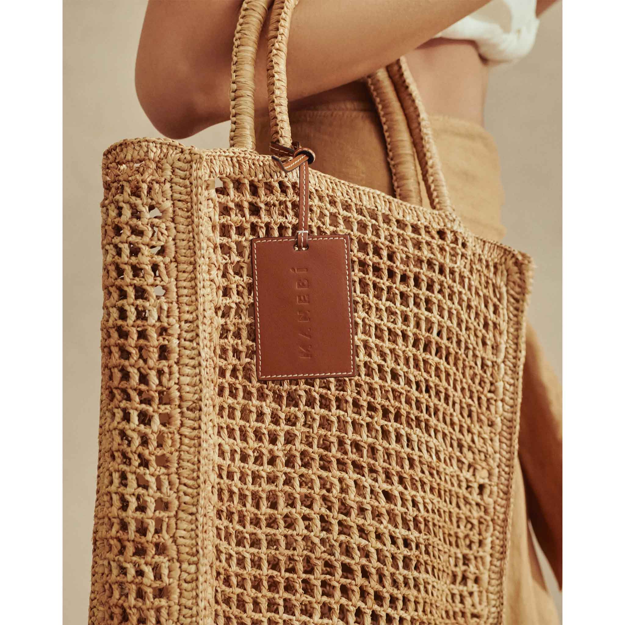 Net Bag in Raffia Tan