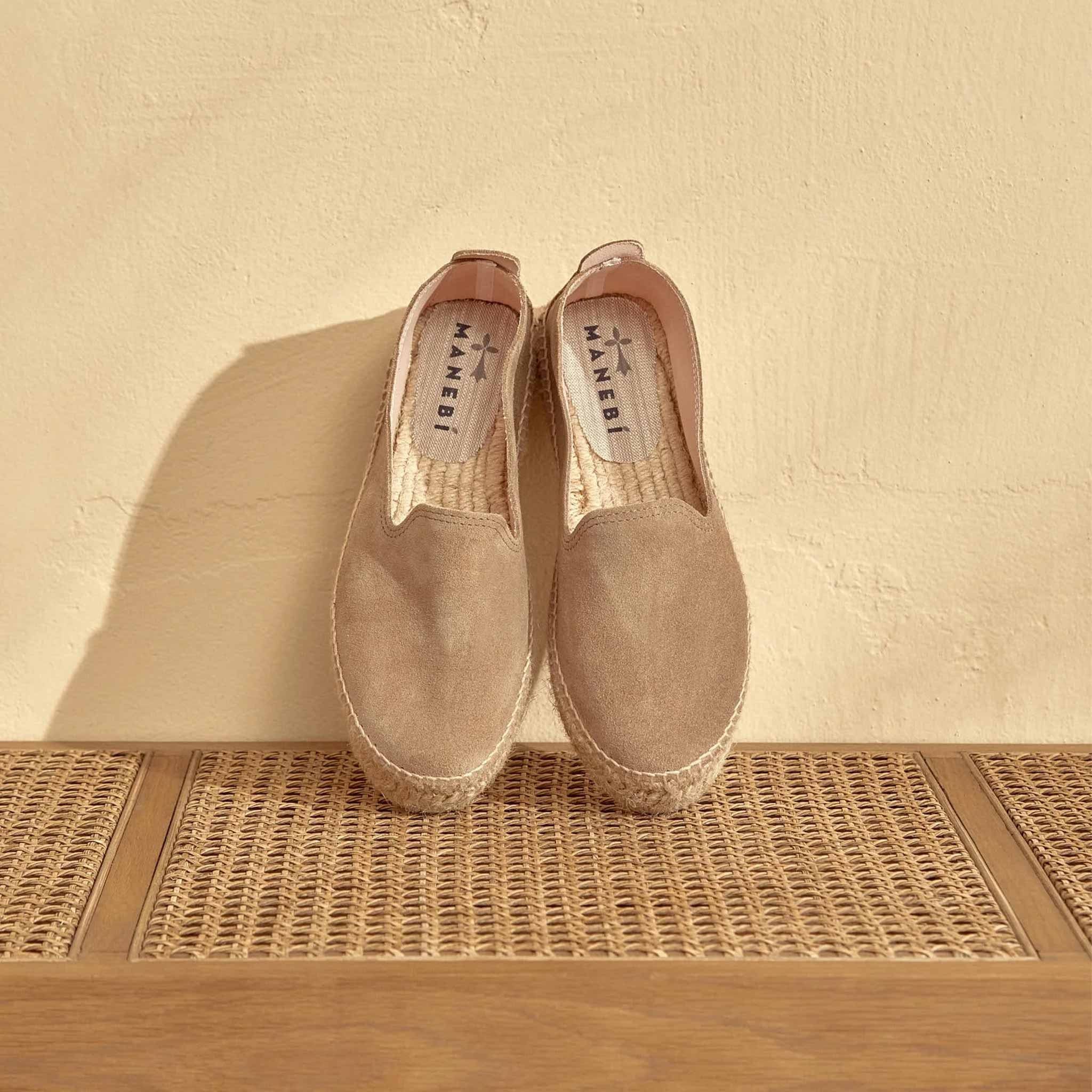 Double Sole Espadrilles in Suede Taupe