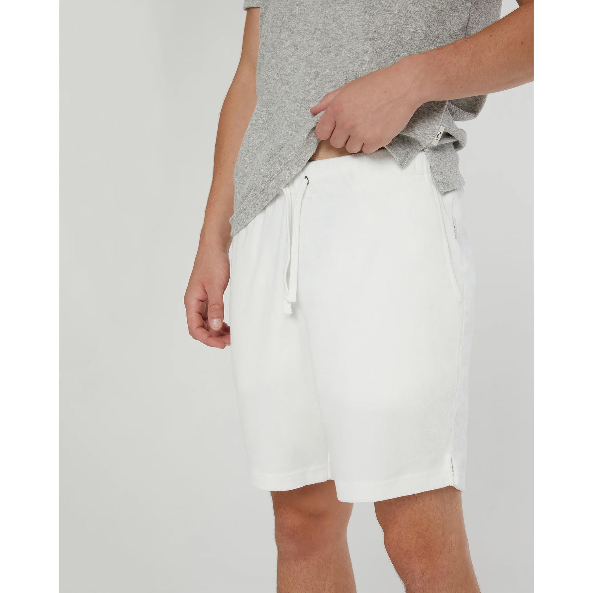Towel Terry Pull-On Shorts in White