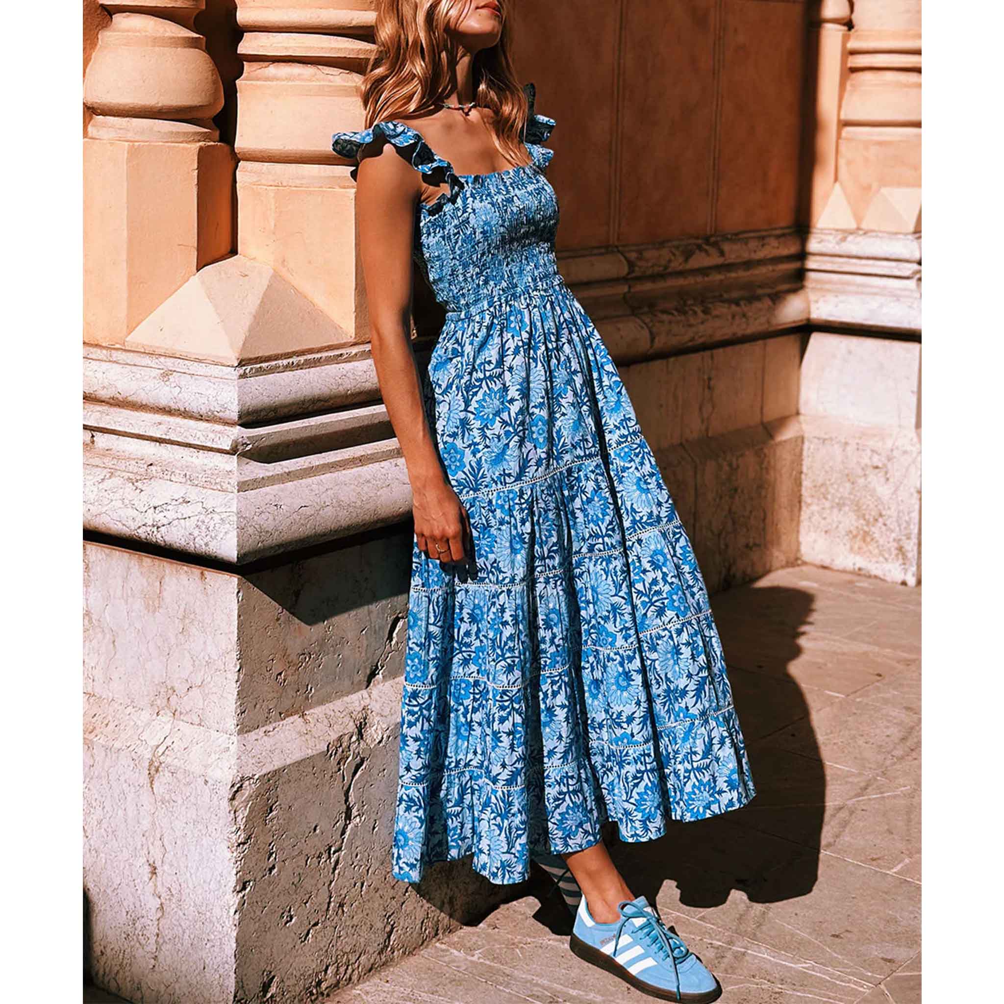 Jessica Dress in Azure Rose