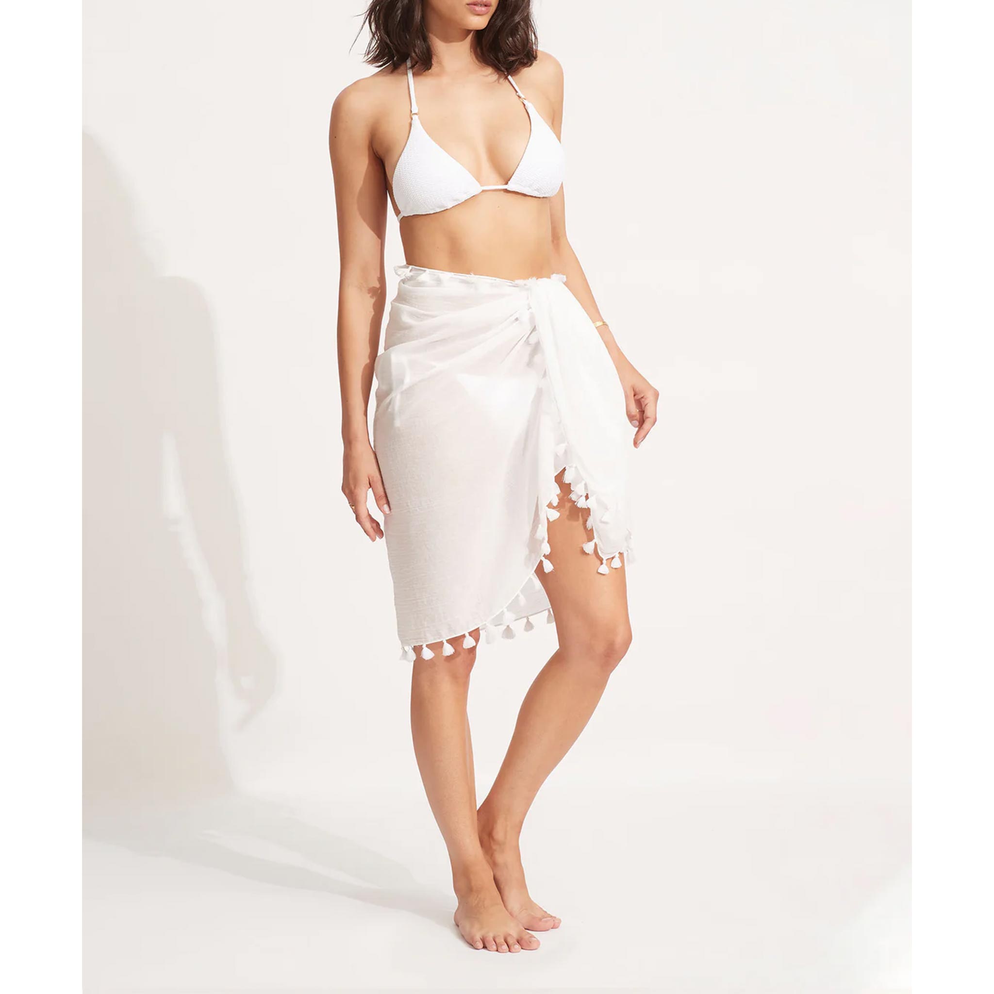 Cotton Gauze Sarong in White