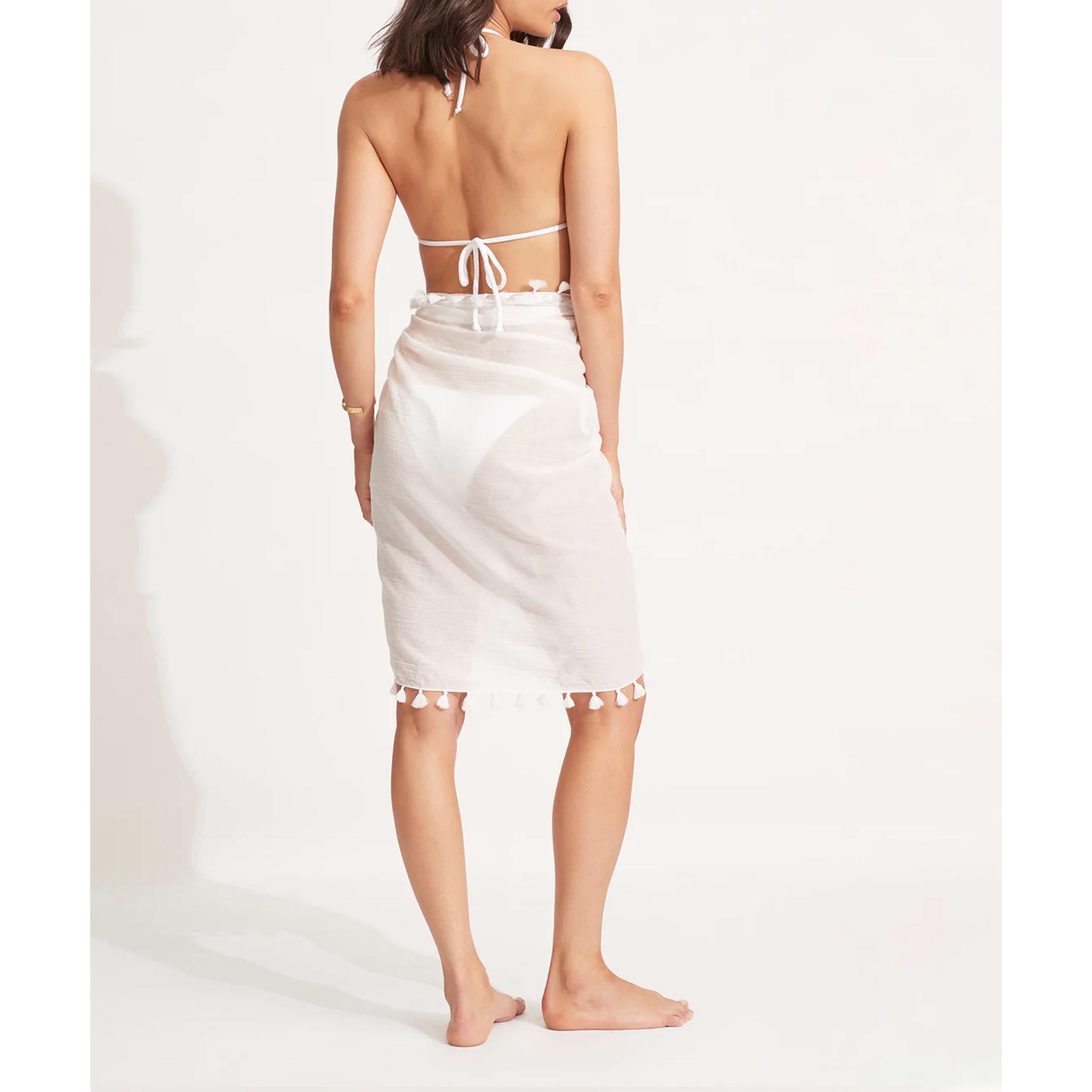 Cotton Gauze Sarong in White