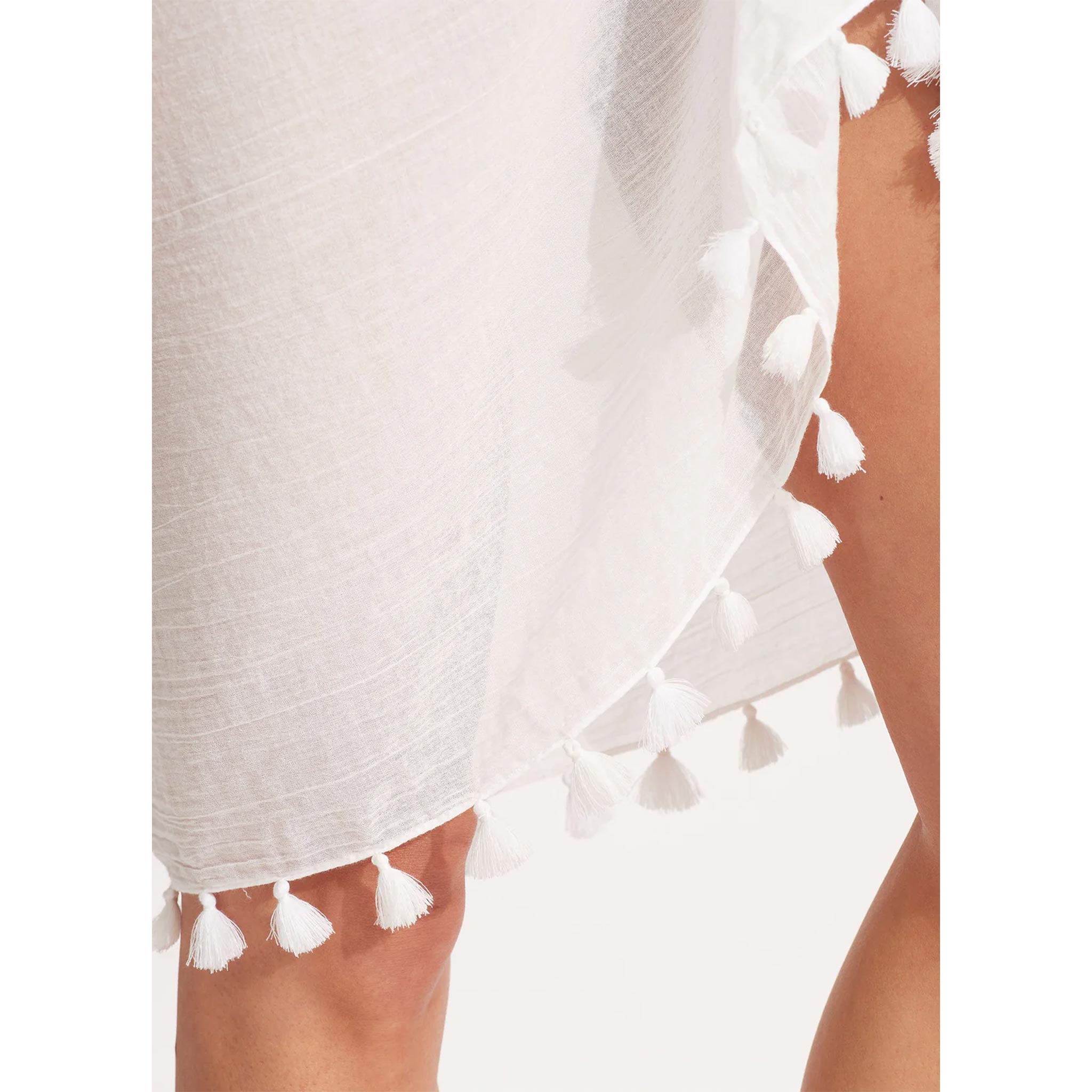 Cotton Gauze Sarong in White